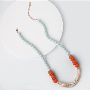 NEW Blue & Orange Beaded Necklace Plunder